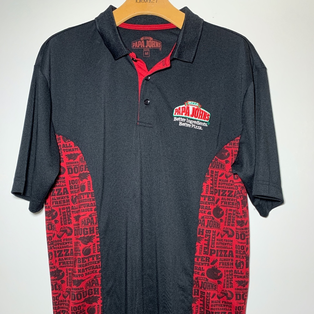 Ppa Johns Pizza Work Polo Uniform Medium Shirt